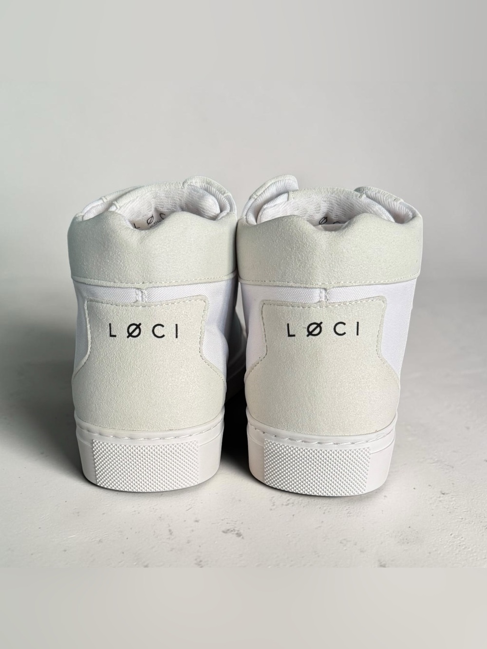 LØCI Womens US 7.5/EU 38 “Eleven” White Natural Vegan High-Top Sneakers NWT/NIB - Picture 4 of 11